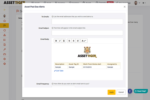 Configurable Email Alerts
