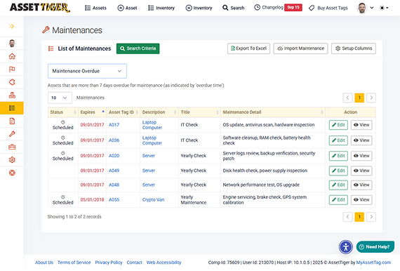 Maintenance Scheduling